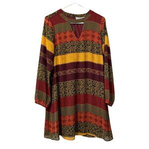 Ruff Hewn‎ Long Sleeve Women's Shirt Dress Size Small Artsy Bohemian Lightweight